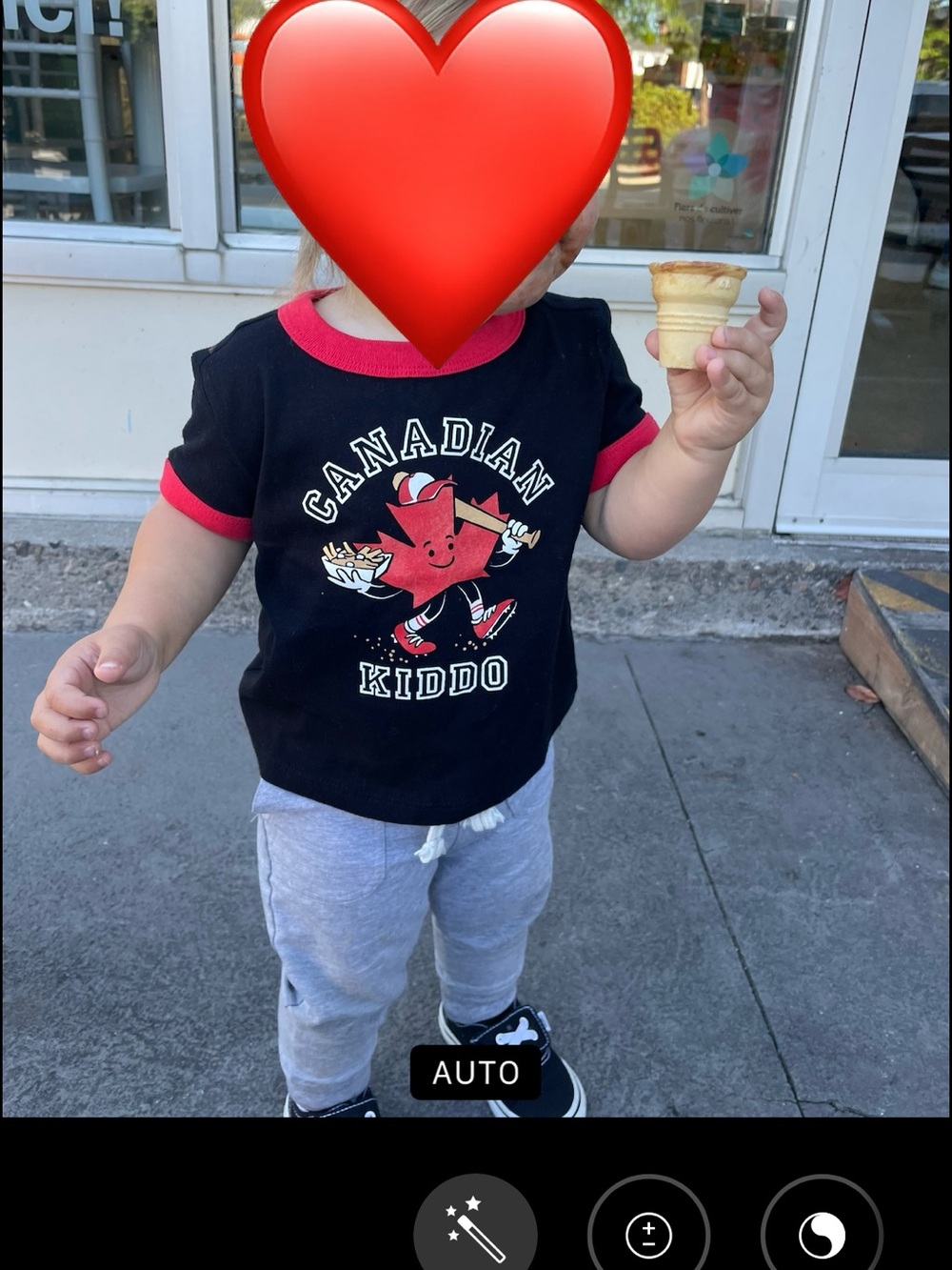 Canadian Kiddo Black & Red Ringer Tee - Kids Shirt Poutine baseball